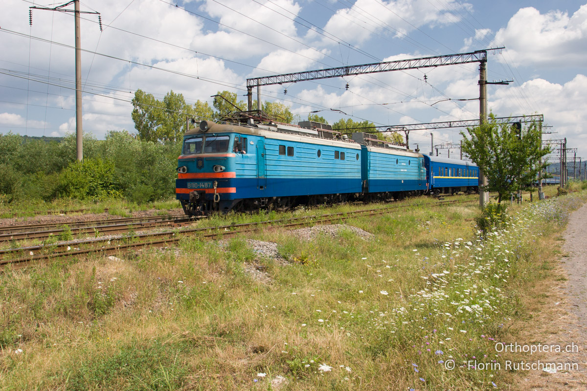 26.07.2007 Ukraineische Eisenbahn unweit von Karpaty (Kарпати). Nach dem Zusammenbruch der Sowjetunion übernahm die ukrainische Eisenbahngesellschaft Ukrsalisnyzja den Betreib des Schienennetzes. Ukraine