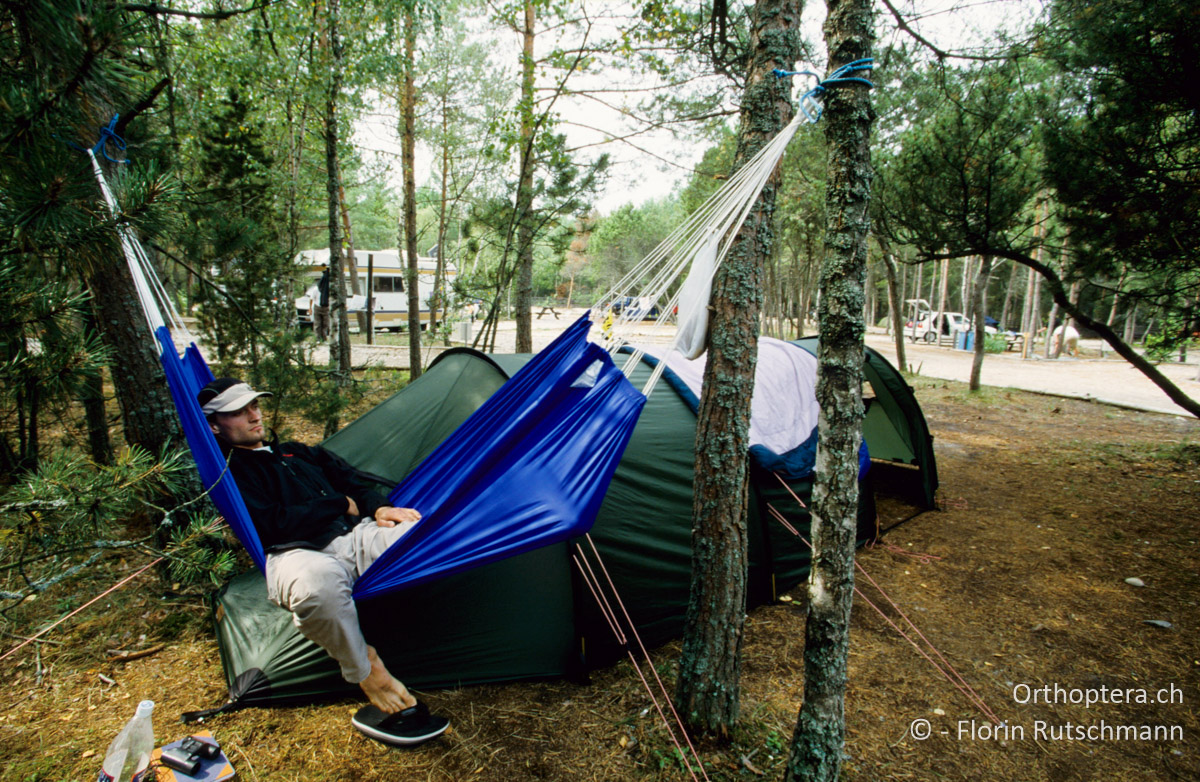01.09.2004 Ausspannen auf dem einzigen Campingplatz auf der Kurischen Nehrung bei Nidda. Litauen