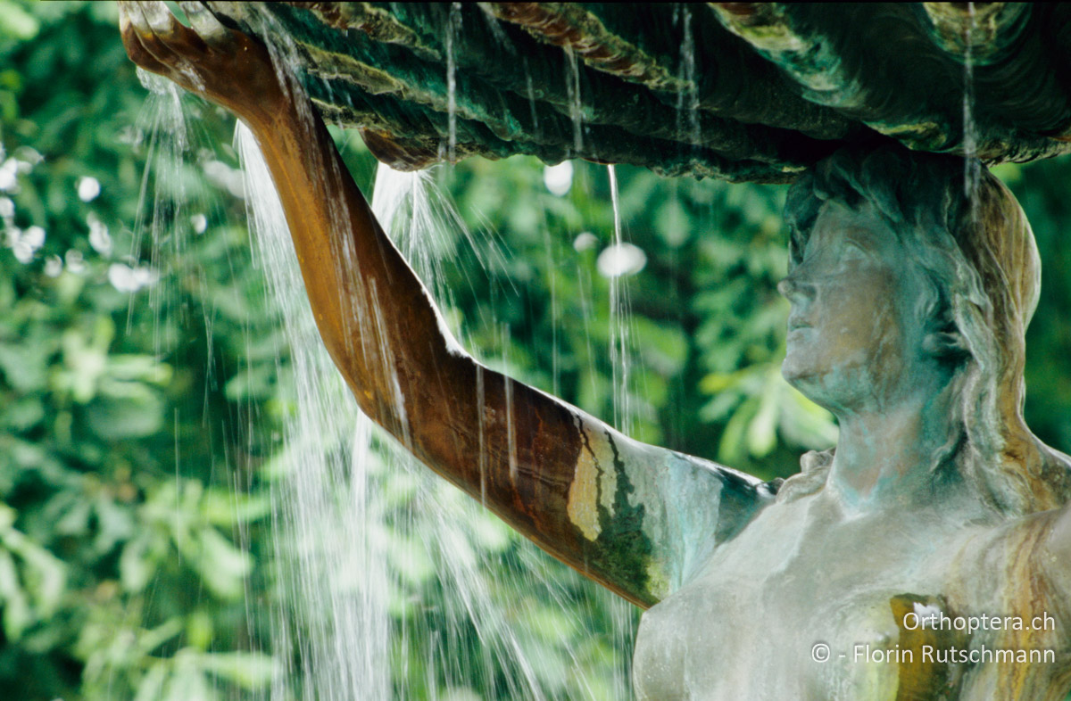 20.08.2004 Brunnen vor der lettischen Nationaloper in Riga. Lettland