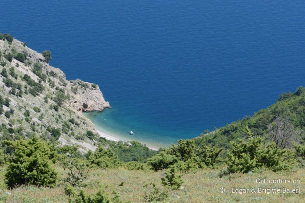 Das Picknicken an der engsten Stelle der Insel bot eine herrliche Aussicht - HR, Cres, Predošćica, 21.06.2016